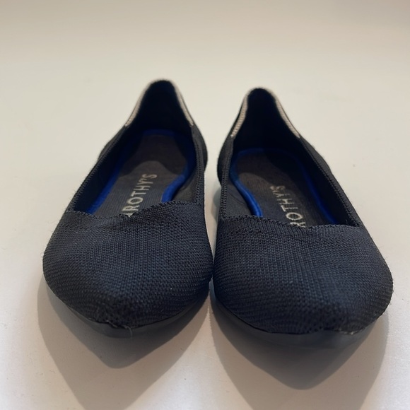 Rothy’s The Point Black White Halo Ballet Flats Shoes - Picture 2 of 7